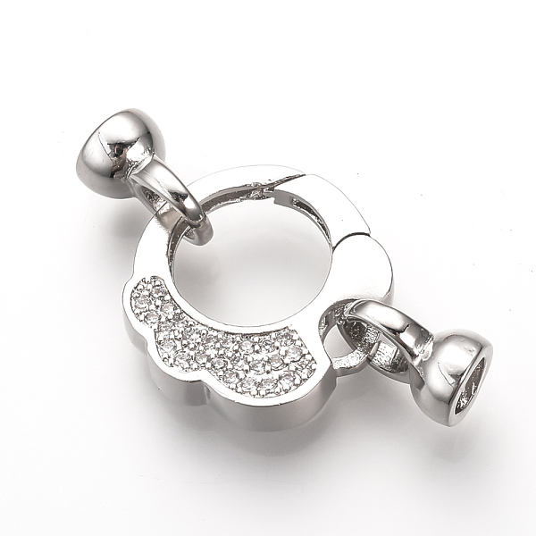 Latón Micro Pave Zirconia Cúbicos Puerta De Primavera Anillos