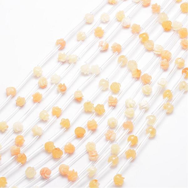 

PandaHall Natural Yellow Aventurine Beads, Rose, 8x6~7mm, Hole: 1mm Yellow Aventurine Flower