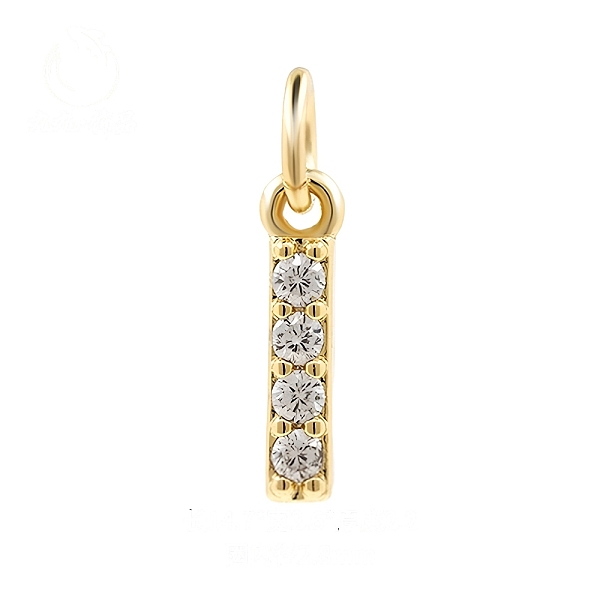 

PandaHall Brass Cubic Zirconia Pendants with Jump Rings, Real 18K Gold Plated, Letter I, 14.7x2.6x2.2mm, Hole: 2.8mm Brass+Cubic Zirconia..., Clear