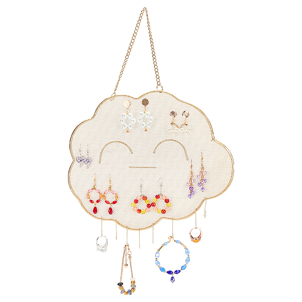 

PandaHall PH Earring Holder Organizer Wall Jewelry Organizer Cloud Earring Hanging Necklace Bracelet Display Stand with 10 Hooks Decorative...