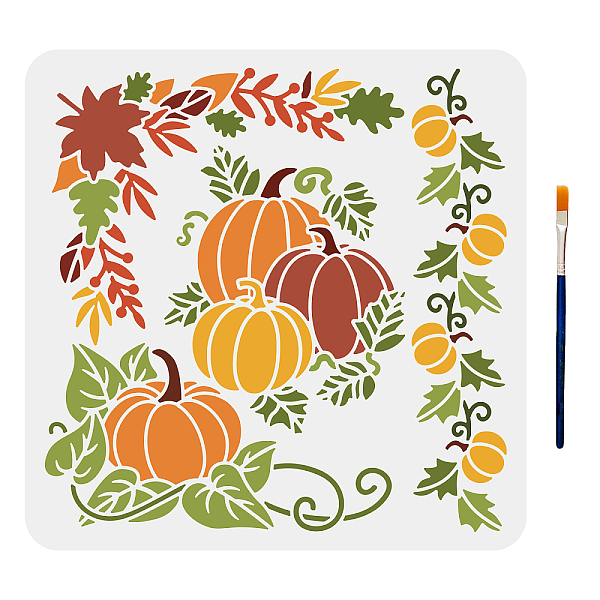 

PandaHall MAYJOYDIY US 1Pc Autumn PET Hollow Out Drawing Painting Stencils, with 1Pc Art Paint Brushes, for DIY Scrapbook, Photo Album...