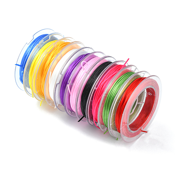 

PandaHall Flat Elastic Crystal String, Elastic Beading Thread, for Stretch Bracelet Making, Mixed Color, 0.5mm, about 10 yards(9.14m)/roll..., Multicolor
