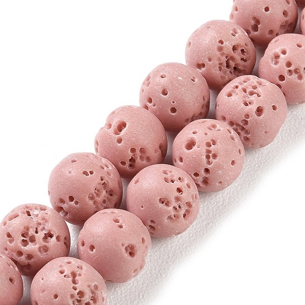 

PandaHall Synthetic Lava Rock Dyed Beads Strands, Round, Pink, 7.5~8mm, Hole: 1mm, about 50pcs/strand, 14.88''(37.8cm) Lava Rock Round Pink