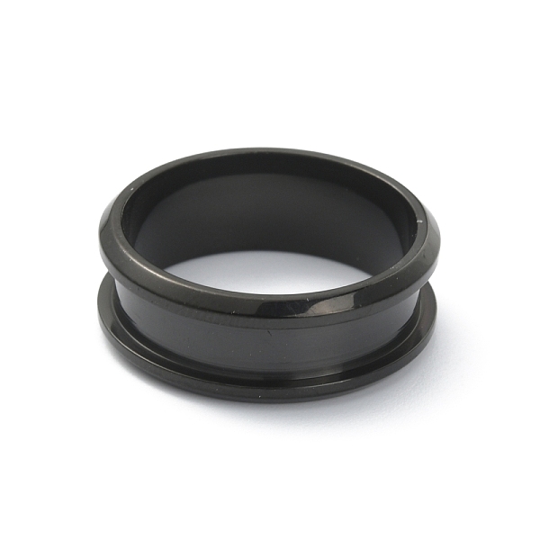 

PandaHall 201 Stainless Steel Grooved Finger Ring Settings, Ring Core Blank, for Inlay Ring Jewelry Making, Electrophoresis Black, Inner...