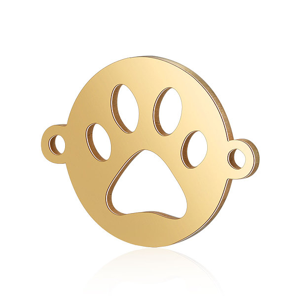 

PandaHall 201 Stainless Steel Links Connectors, Flat Round with Dog Paw Print, Golden, 12x15.5x0.8mm, Hole: 0.8mm 201 Stainless Steel Flat...