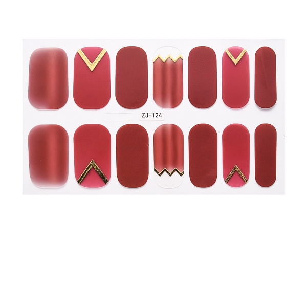 

PandaHall Full Wraps Nail Polish Stickers, Self-Adhesive, for Nail Decals Design Manicure Tips Decorations, Dark Red, 14pcs/sheet Paper...