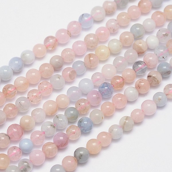 

PandaHall Natural Morganite Round Bead Strands, 4.5mm, Hole: 0.8mm, about 88~92pcs/strand, 15.5 inch Morganite Round