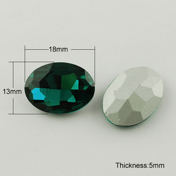 

PandaHall Glass Pointed Back Rhinestone, Back Plated, Faceted, Oval, Teal, 13x18x5mm Glass Rhinestone Oval Cyan
