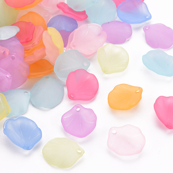 

PandaHall Transparent Frosted Acrylic Pendants, Petaline, Mixed Color, 16x14.5x3mm, Hole: 1.6mm Acrylic Petaline Multicolor