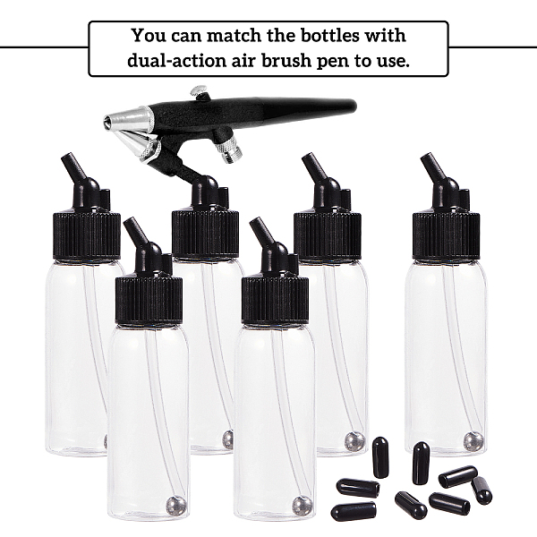 

PandaHall Plastic Special Paint Bottles, for Spraying Pens, with Caps and Roller Ball, Refillable Bottle, Clear, 10.5x2.8cm, Capacity: 30ml...