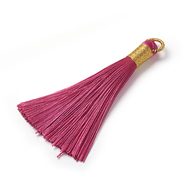 

PandaHall Polyester Tassel Pendants, Fuchsia, 80~83x7~8mm, Hole: 5~7mm Polyester Pink