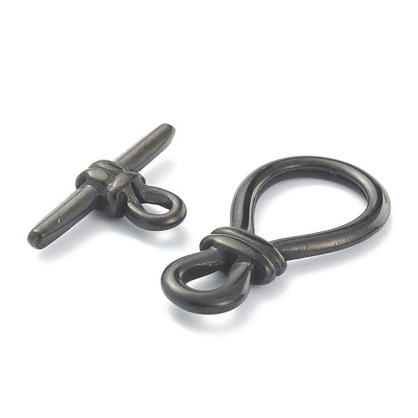 

PandaHall 304 Stainless Steel Toggle Clasps, Electrophoresis Black, Bar: 26x13.5x4.5mm, hole: 4x3mm, Clasp: 34x17x4mm, small inner diameter...