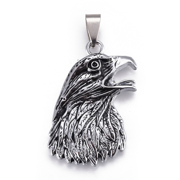 

PandaHall Tibetan Style Alloy Pendants, with Stainless Steel Findings, Eagle, Antique Silver & Stainless Steel Color, 38x22.5x4mm, Hole...