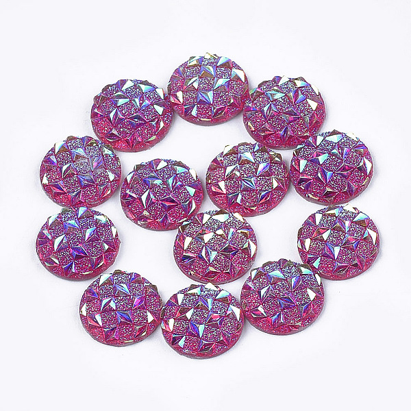 

PandaHall Resin Cabochons, Half Round, Medium Violet Red, 12x3~3.5mm Resin Half Round Red