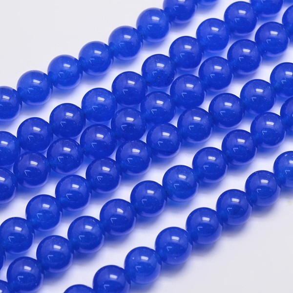 

PandaHall Natural & Dyed Malaysia Jade Bead Strands, Round, Blue, 10mm, Hole: 1.0mm, about 38pcs/strand, 15 inch Malaysia Jade Round Blue