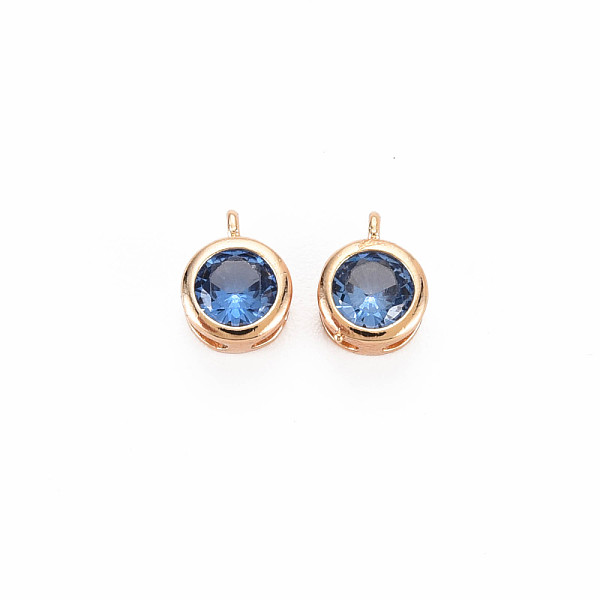 

PandaHall Brass Charms, with Rhinestone, Nickel Free, Flat Round, Real 18K Gold Plated, Sapphire, 7x5x3mm, Hole: 1mm Brass+Rhinestone Flat..., Blue