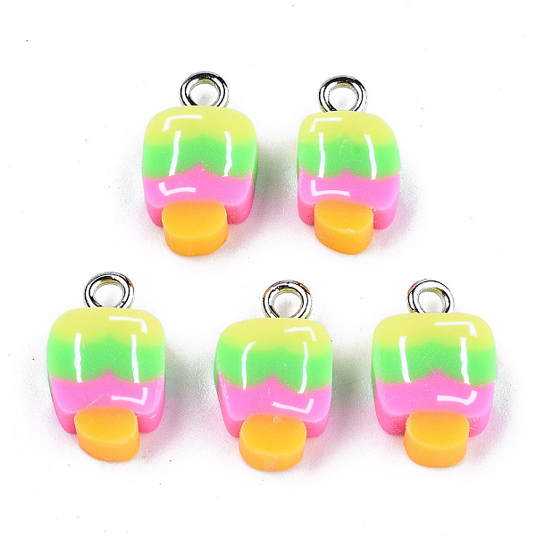 

PandaHall Handmade Polymer Clay Charms, with Platinum Tone Iron Findings, Ice Cream, Rainbow Color, 14~15x8~9.5x4mm, Hole: 1.8mm Polymer...
