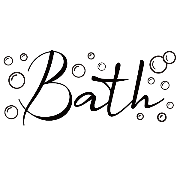 

PandaHall Rectangle with Word Bath PVC Wall Stickers, for Home Living Room Bedroom Decoration, 210x450mm Plastic Word