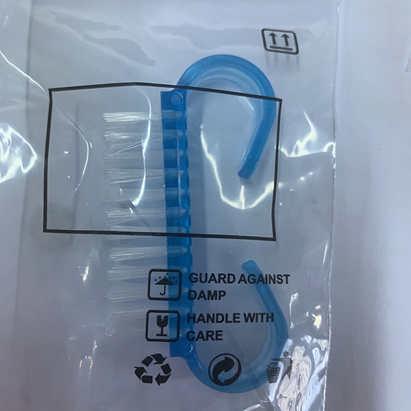 

PandaHall Scrub Cleaning Brushes for Toes and Nails, Plastic Handle Grip Nail Brush, Light Sky Blue, 6.4x3.3x1.4cm Plastic