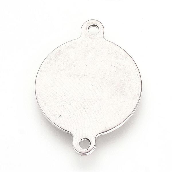 

PandaHall 201 Stainless Steel Links connectors, Flat Round, Stainless Steel Color, 25x18x1mm, Hole: 1.5mm 201 Stainless Steel Flat Round