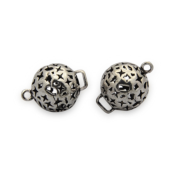 

PandaHall Brass Round Links connectors, Hollow, Nickel Free, Antique Silver, 16x12mm, Hole: 1mm Brass Round