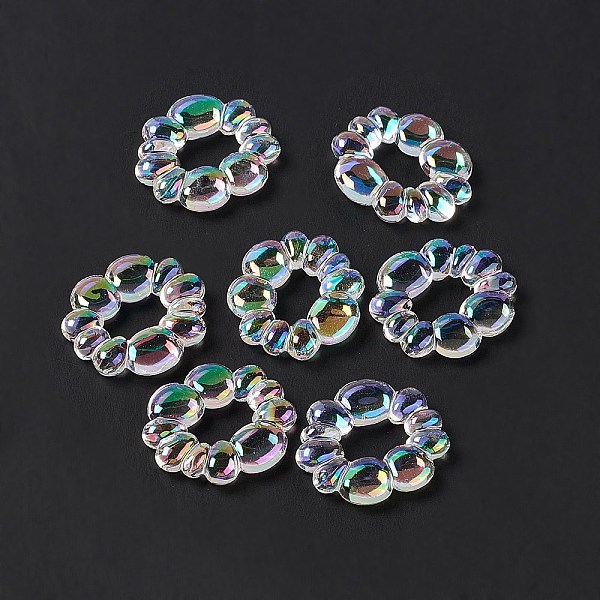 

PandaHall Transparent Acrylic Linking Rings, Flower, AB Color Plated, Clear AB, 21x23x4.5mm, Inner Diameter: 5.5x11mm Acrylic Flower White