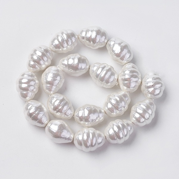 

PandaHall Shell Pearl Beads Strands, Oval, Seashell Color, 21.5~23x17~18mm, Hole: 1mm, about 18pcs/strand, 15.9 inch(40.5cm) Shell Pearl...