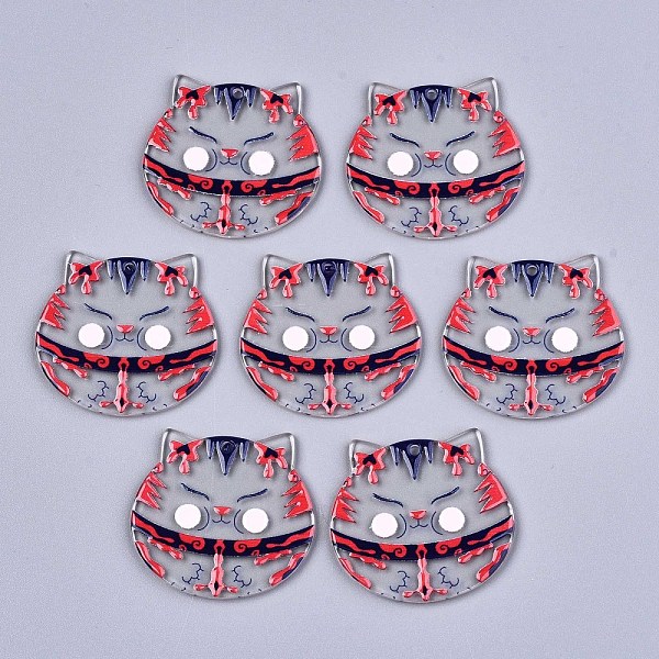 

PandaHall Transparent Acrylic Pendants, 3D Printed, Cat, Colorful, 38x40x2.5mm, Hole: 2mm Acrylic Cat Shape