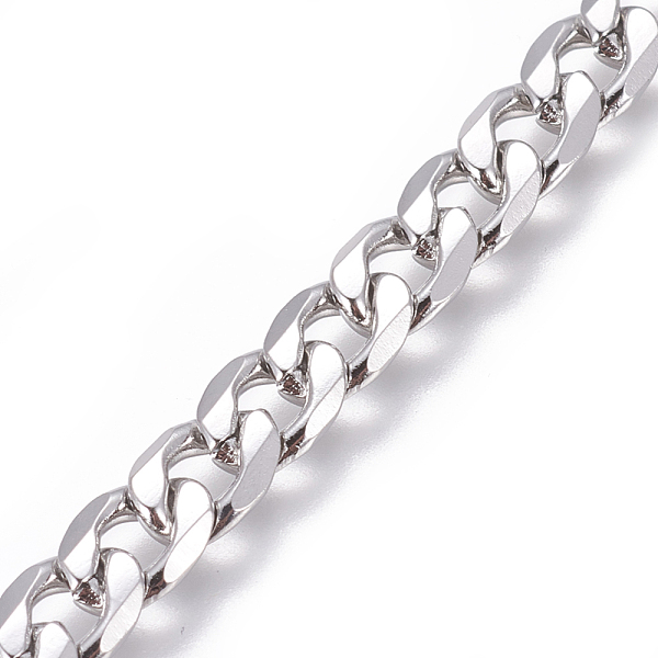 

PandaHall 201 Stainless Steel Cuban Link Chains, Chunky Curb Chains, Twisted Chains, Unwelded, Stainless Steel Color, 6mm, Links...