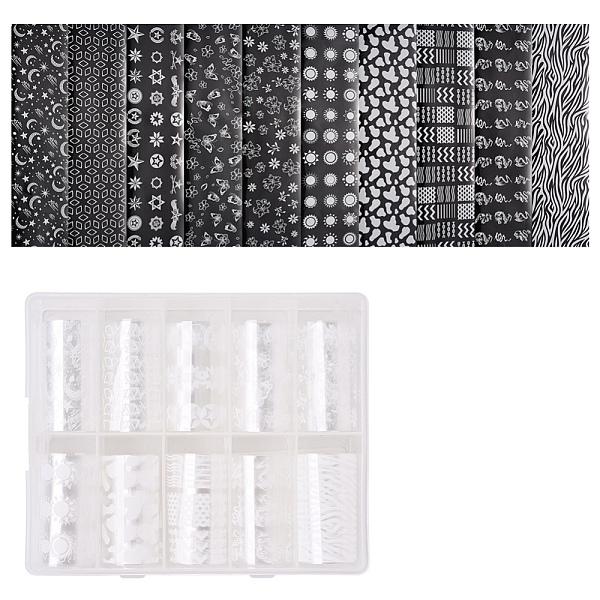 

PandaHall Nail Art Transfer Stickers, Nail Decals, DIY Nail Tips Decoration for Women, Mixed Color, 40mm, anout 1m/roll, 10rolls/box Plastic..., Multicolor