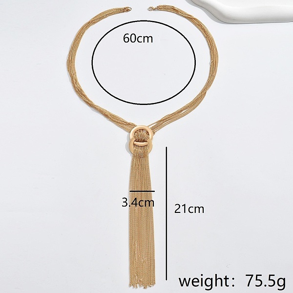

PandaHall Stainless Steel Tassel Necklaces for Women Stainless Steel Gold