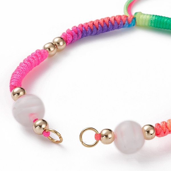 

PandaHall Adjustable Nylon Thread Braided Bracelet Making, with Millefiori Lampwork Beads, Golden Plated Brass Beads and 304 Stainless Steel...