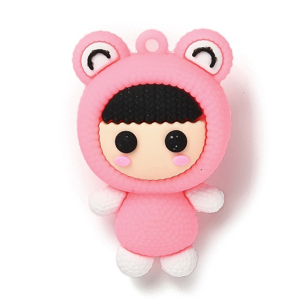 

PandaHall PVC Plastic Pendants, Cat Shape, Frog, 49x31.5x23mm, Hole: 3mm PVC Frog Pink