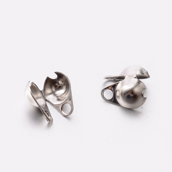 

PandaHall 201 Stainless Steel Bead Tips, Calotte Ends, Clamshell Knot Cover, Stainless Steel Color, 6x4mm, Hole: 0.5mm, Inner Diameter: 3mm...