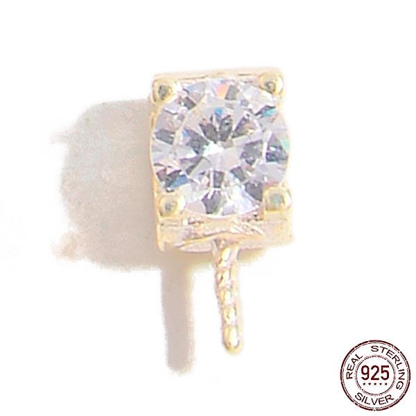 

PandaHall Rhodium Plated 925 Sterling Silver Pin Peg Bails, with Cubic Zirconia, Real Platinum Plated, 8.3x4x4.5mm, Pin: 0.7mm Sterling...