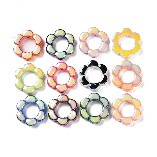 

PandaHall Opaque Acrylic with Enamel Beads, Flower, Mixed Color, 35x33x9mm, Hole: 3mm Acrylic Flower Multicolor