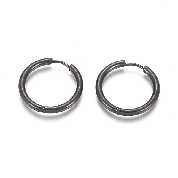 

PandaHall 304 Stainless Steel Huggie Hoop Earrings, Hypoallergenic Earrings, with 316 Surgical Stainless Steel Pin, Electrophoresis Black...