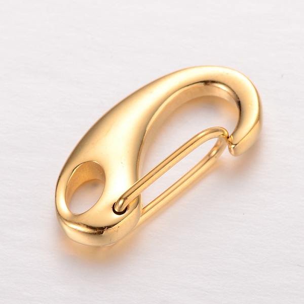 

PandaHall Smooth Surface 304 Stainless Steel Keychain Clasp Findings, Snap Clasps, Lead Free & Nickel Free, Golden, 21x10.2x5.5mm, Hole...