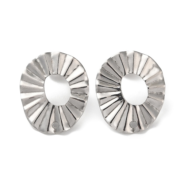 

PandaHall 304 Stainless Steel Stud Earring Findings, Donut with Hole, Stainless Steel Color, 21.5x18mm, Hole: 1.5mm, Pin: 0.8mm 304...
