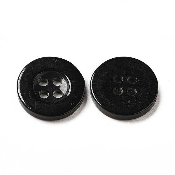 

PandaHall Resin Buttons, Dyed, Flat Round, Black, 15x2.5mm Resin Flat Round Black