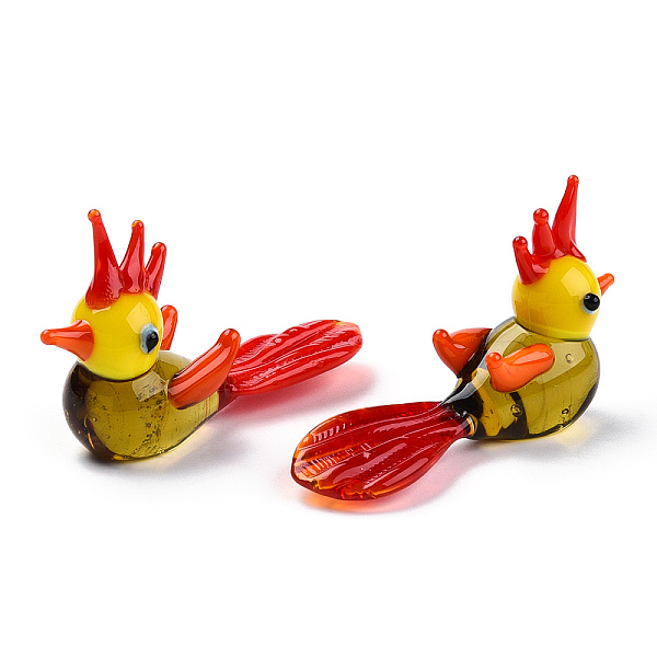 

PandaHall Handmade Lampwork Home Decorations, 3D Bird Ornaments for Gift, Red, 67~69x20~21x42~43mm Lampwork Bird Red