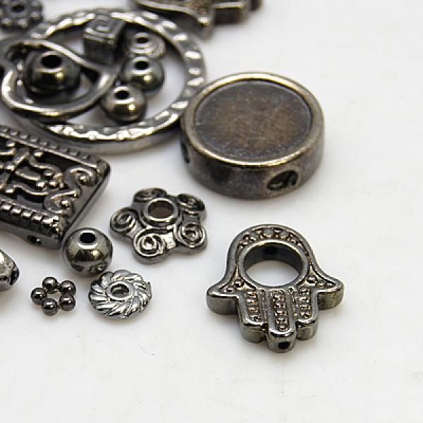 

PandaHall Alloy Finding Beads, Mixed Shapes, Gunmetal, 4~50x4~40mm, Hole: 1~5mm Alloy Mixed Shapes