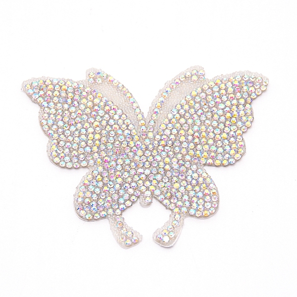 PandaHall Butterfly Glass Rhinestone Patches, Iron/Sew on Appliques, Costume Accessories, for Clothes, Bag Pants, Shoes, Cellphone Case...