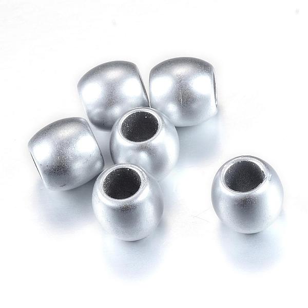 

PandaHall Spray Painted Acrylic European Beads, Matte Style, Barrel Large Hole Beads, Silver, 9x8.5mm, Hole: 5mm, about 1500~1700pcs/500g...