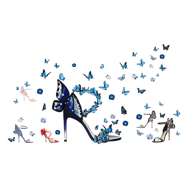 

PandaHall PVC Wall Stickers, Wall Decoration, Shoes Pattern, 1000x390mm Plastic Shoes