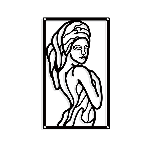 

PandaHall Woman Wrapped in Bath Towel Wall Art Decor, Matte Style Wall Hanging Decor Silhouette Wall Art for Home Garden Hotel Office Wall...
