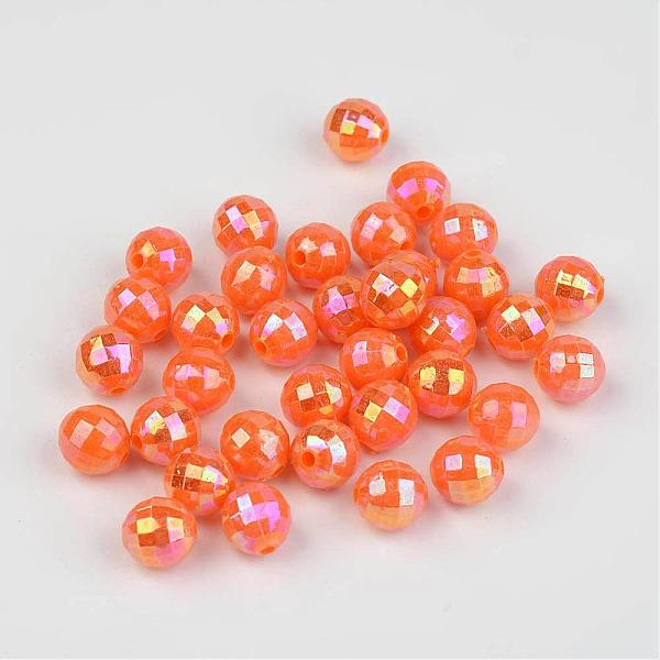 

PandaHall Faceted Colorful Eco-Friendly Poly Styrene Acrylic Round Beads, AB Color, Orange, 8mm, Hole: 1.5mm, about 2000pcs/500g Acrylic...