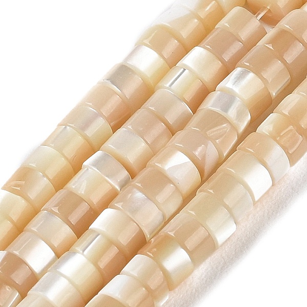 

PandaHall Natural Trochus Shell Beads Strands, Flat Round/Disc, Heishi Beads, Faceted, Navajo White, 3.5~4x2~2.5mm, Hole: 0.8mm, about...
