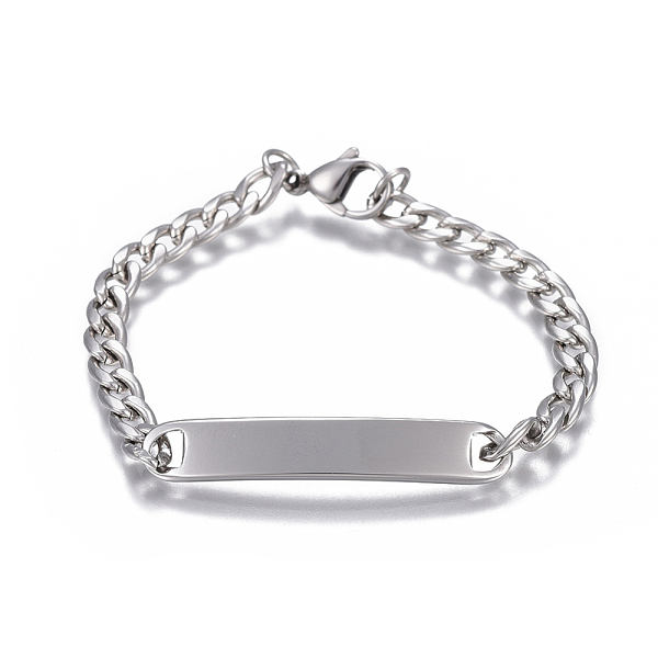 

PandaHall 304 Stainless Steel Link Bracelets, with Curb Chains and Lobster Claw Clasps, Stainless Steel Color, 5-3/4 inch(14.5cm), 4mm 304...