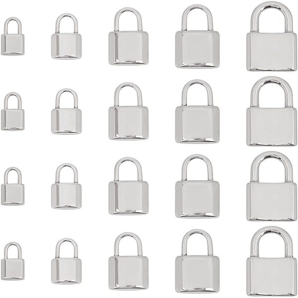 

PandaHall UNICRAFTALE 20Pcs 5 Sizes Padlock Pendants 304 Stainless Steel Charms Large Hole Pendants for DIY Necklaces Jewelry Making...
